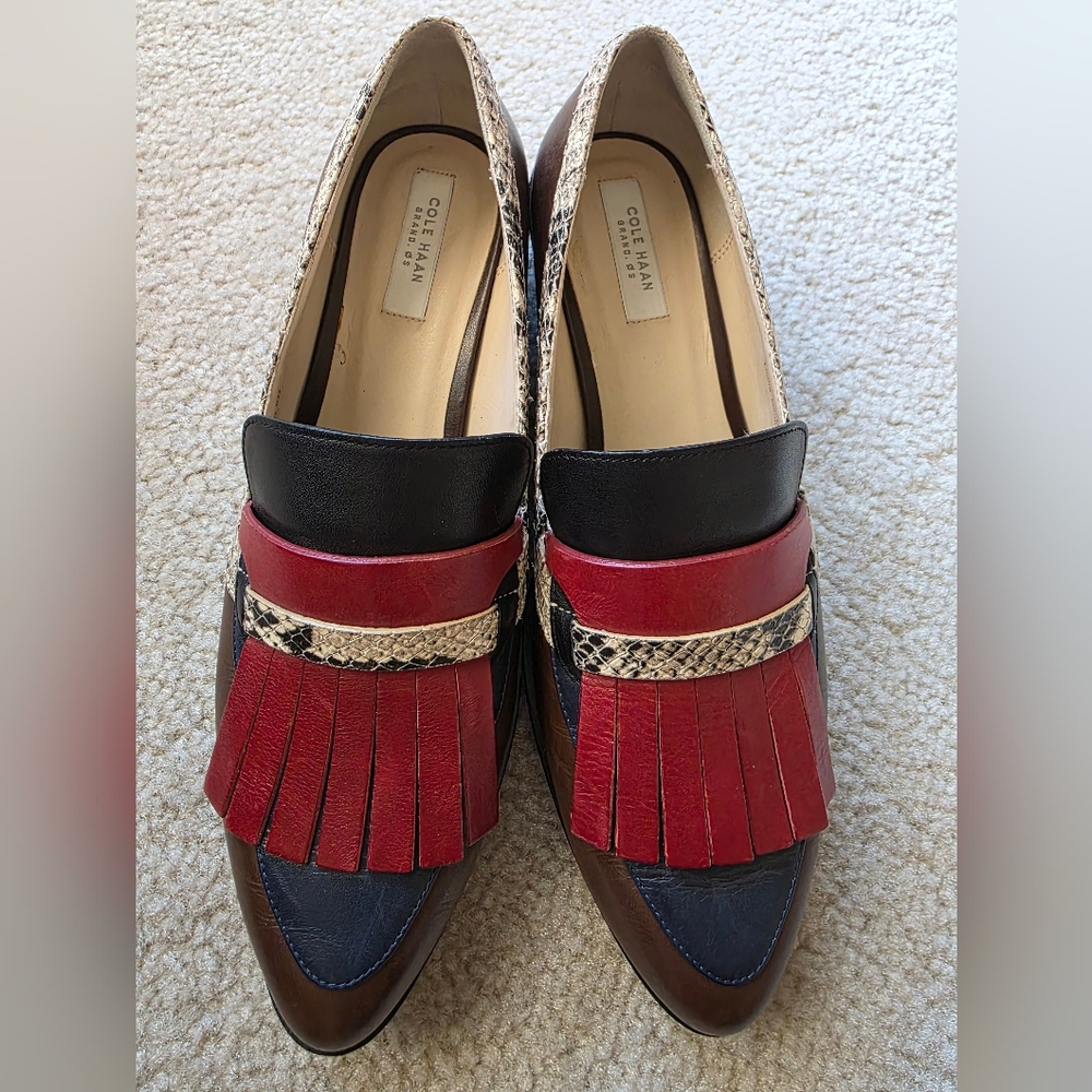 Cole Haan Women's Red, Black, and Navy Loafers - Picture 3 of 4